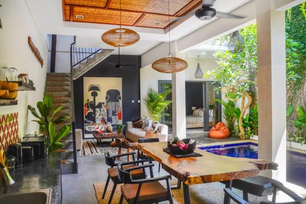 A la foto es mostra l'objecte Air Svarga Villa - Luxe Designer Villa Canggu situat a la ciutat de Buduk.
