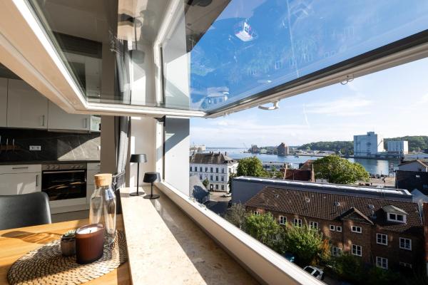 A la foto es mostra l'objecte Ferienwohnung Urbanes wohnen mit Fördeblick Flensburg situat a la ciutat de Flensburg.