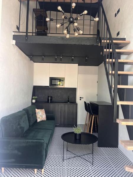 Black and white loft apartment