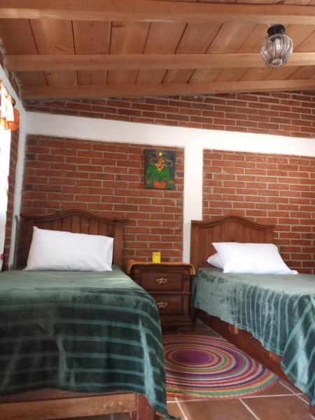 Na fotografii je vidět objekt AranCalli, hospedaje en cabañas nacházející se ve městě Atlautla.