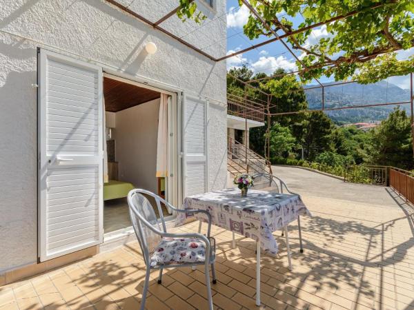 A la foto es mostra l'objecte Rooms Sani - Double Room with Terrace and Sea View S1 situat a la ciutat de Brela.