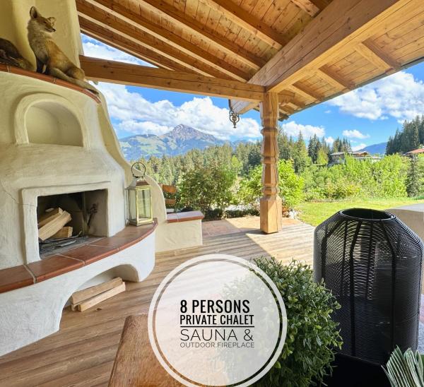 写真にはゴイング・アム・ヴィルデン・カイザー市にある5* Panorama Chalet mit Sauna by Belle Stayが写っています。
