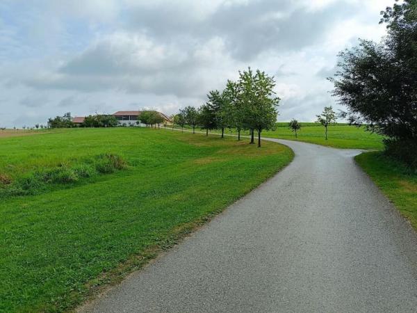 The photo shows the Idyllische Alleinlage am Bauernhof located in the city of Buchkirchen.