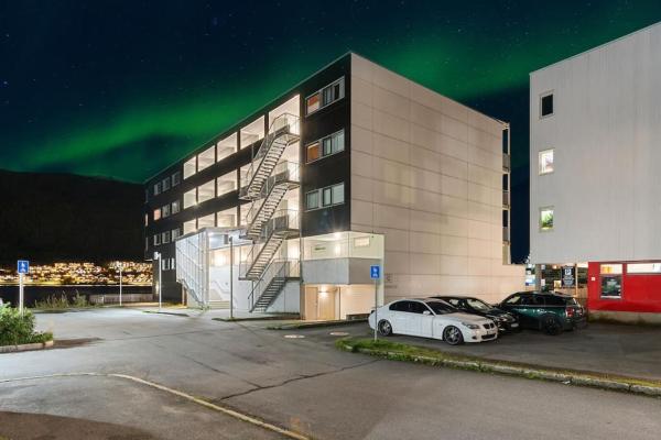 A la foto es mostra l'objecte Aurora Haven situat a la ciutat de Hjorten.