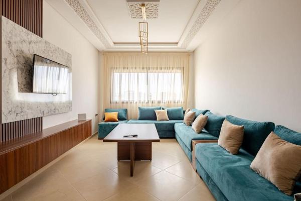 Na zdjęciu widoczny jest obiekt Residence GYA Beach - Luxe Moderne et Confort à Harhoura accès plage położony w mieście Temara.