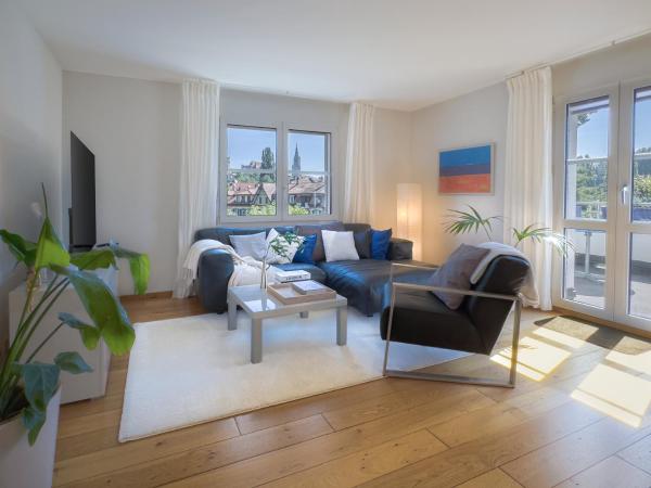 A la foto es mostra l'objecte Apartment with Mattress in Living Room situat a la ciutat de Berna.