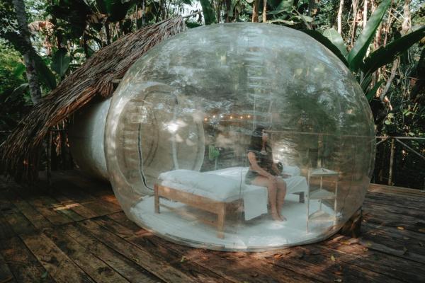 A la foto es mostra l'objecte Glamping Amazonas situat a la ciutat de Santa Sofía.