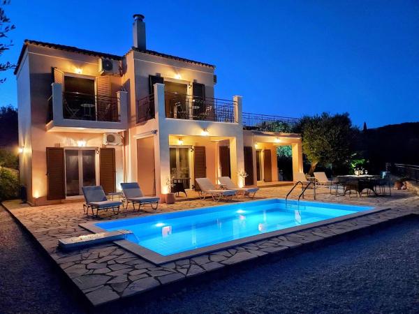 På billedet ses objektet Villa Dalmatia in Klismata Kefalonia sea views beliggende i byen Klísmata.