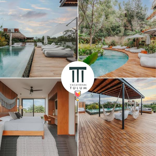 Na zdjęciu widoczny jest obiekt Divine 3BR PH Private Jacuzzi, Pools, SPA, Yoga położony w mieście Tulum.
