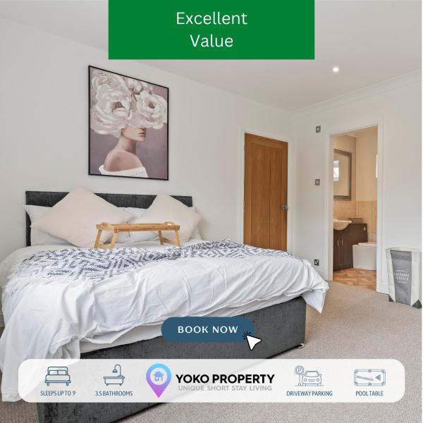 Na zdjęciu widoczny jest obiekt Charming 4 Bedroom 3 Bathroom House - Sleeps up to 9 - Pool Table, Sky TV & Netflix, Fast WiFi, Driveway Parking & Self-Check-In By Yoko Property położony w mieście Malvern Link.