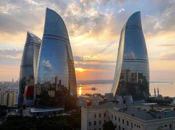 Cozy apartment flame towers view, Baku