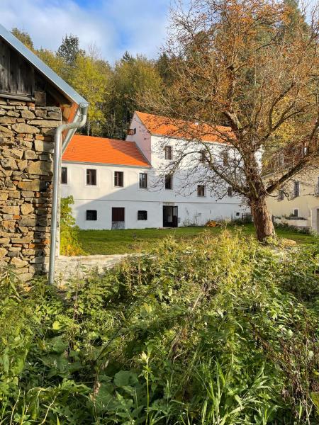 Kuvassa näkyy kohde Neu renovierte Mühle, Einzellage im Waldviertel, joka sijaitsee kaupungissa Groß-Siegharts.