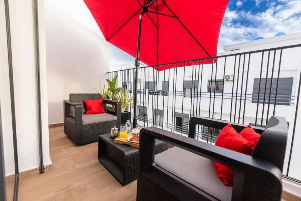 Billede 9: So Chic & Lumineux Appartement Avec Terrasse Ensoleillée Au Coeur De Maarif Quartier Palmier Avec Parking Prés de Tramway Et Restaurants Luigi Casablanca