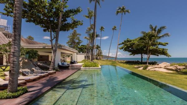 På billedet ses objektet Fashionable Villa Malabar Beachfront 5 Bedrooms plus 2 Kid's Bedrooms beliggende i byen Laem Sor.