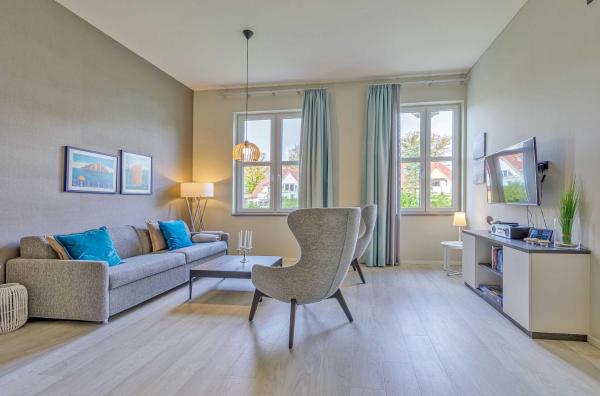 Na fotografii je vidět objekt 5 Sterne Ferienwohnung Lütt Matten in der Seefahrtsschule nacházející se ve městě Wustrow.