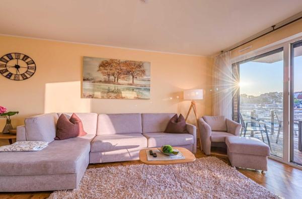 A la foto es mostra l'objecte Hafenidylle - Apartment in der Hafenresidenz mit Balkon & Wellness situat a la ciutat de Waren.