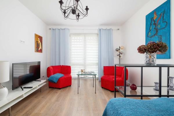 A la foto es mostra l'objecte Colorful Studio near the Spodek Arena in Katowice by Noclegi Renters situat a la ciutat de Katowice.