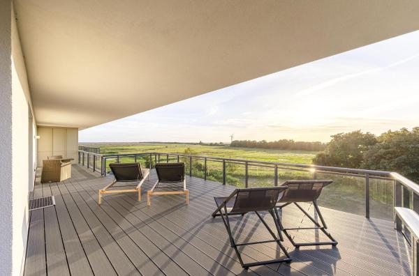 På billedet ses objektet 5 Sterne Ferienwohnung Strandblick beliggende i byen Wustrow.