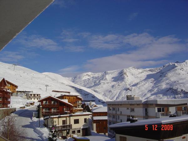 På billedet ses objektet Les myrtilles Studio beliggende i byen Tignes.