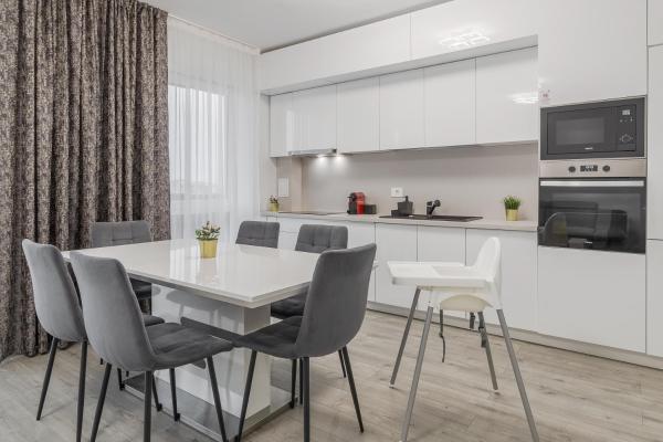 The photo shows the Pure Flat located in the city of Oradea.