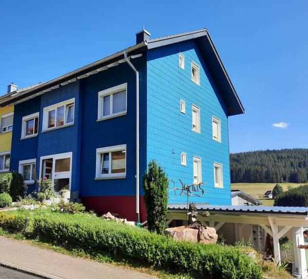 På billedet ses objektet Schöne gemütliche Ferienwohnung unter dem Dach beliggende i byen Vöhrenbach.