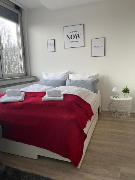 På billedet ses objektet Modernes City-Apartment Nähe Uniklinikum und Zentrum beliggende i byen Augsburg.