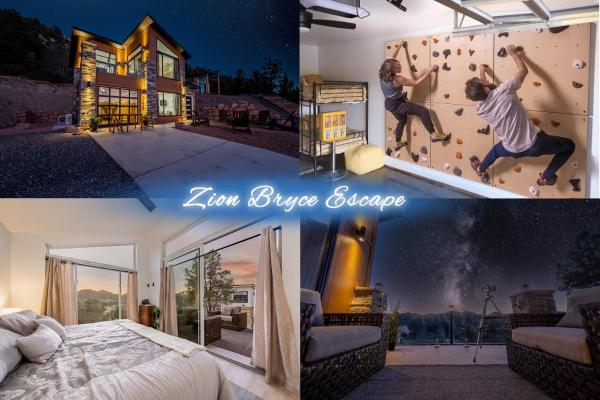 På bildet vises objektet Mountainside Retreat Climbing Wall Zion Bryce 3BR Stargazing Firepit EV som ligger i byen Glendale.