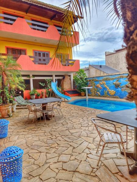 Nella foto è visibile l'oggetto Peruíbe Suíte Flat Hotel situato nella città di Peruíbe.