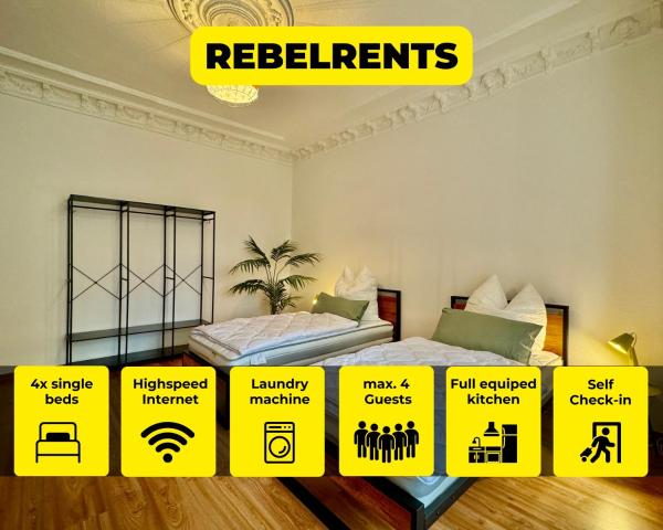 A la foto es mostra l'objecte #2 RebelRents - 4P - Apartment Smart-TV - WLAN - voll ausgestattete Küche situat a la ciutat de Zeitz.