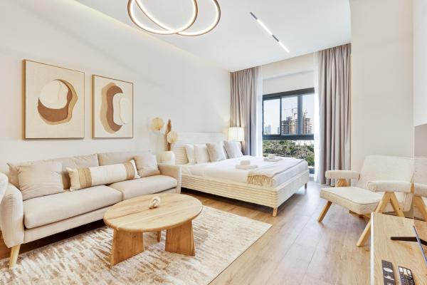 A la foto es mostra l'objecte Modern Studio with Pool, Gym and BBQ area situat a la ciutat de Dubai.