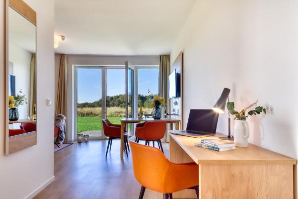 Nella foto è visibile l'oggetto Ferienwohnung Kranich 26 im Wreecher Idyll Rügen by ruyastay situato nella città di Putbus.