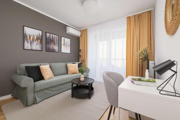 A la foto es mostra l'objecte Apartamenty Urban Sunset w Katowicach, blisko Spodka i parku z Parkingiem, Klimatyzacją i Balkonem by Noclegi Renters situat a la ciutat de Katowice.