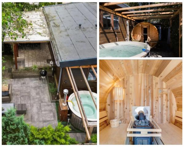 Nella foto è visibile l'oggetto 78 m2 Luxe Bos Chalet Welness Private Barrelsauna and HOTTUB and AIRCO situato nella città di Batoʼs Erf.