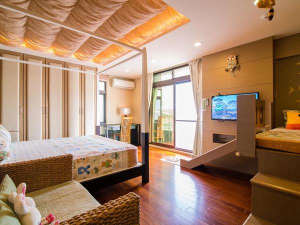 A la foto es mostra l'objecte 宜人生活溜滑梯親子民宿 Easylife B&B situat a la ciutat de Shih-san-fen.