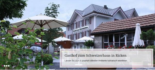 Na zdjęciu widoczny jest obiekt Gasthof zum Schweizerhaus położony w mieście Wattwil.