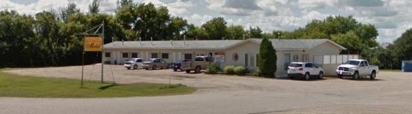 The photo shows the Wakaw Lodge Motel located in the city of Wakaw.