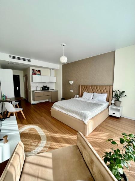 Na foto é possível ver o objeto White apartment localizado na cidade de Minda.