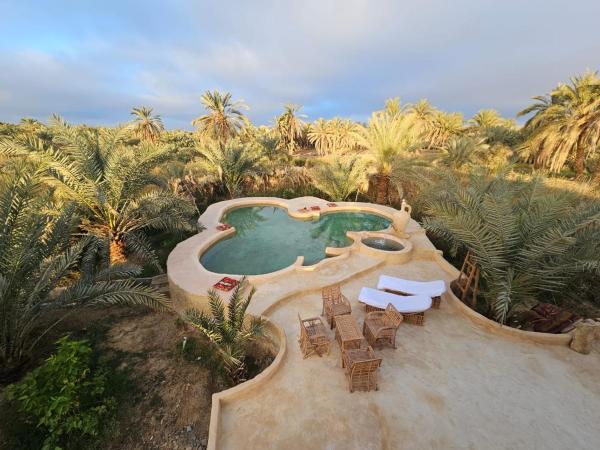 På billedet ses objektet Paradise in a palm forest with epic pool and fire pit beliggende i byen Siwa.