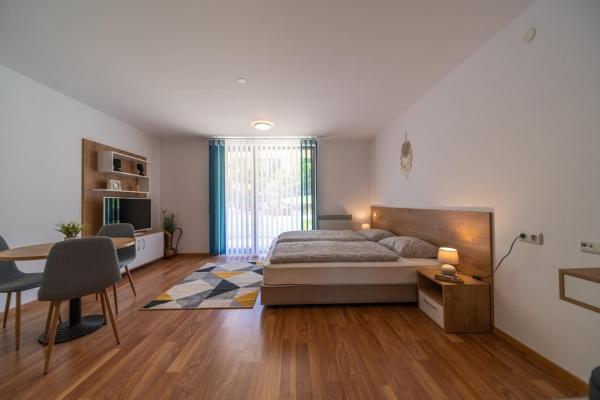 A la foto es mostra l'objecte Pirin Sense Modern Studio - SPA - Parking - BBQ situat a la ciutat de Bansko.