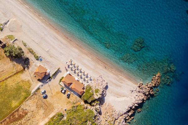A la foto es mostra l'objecte Svala SeaView beach house situat a la ciutat de Kámpos.