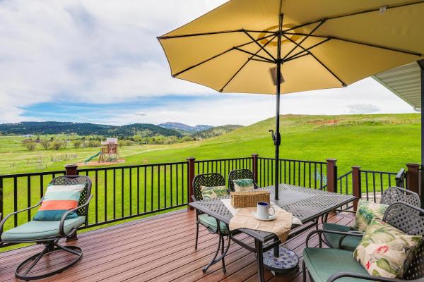 The photo shows the Spearfish Retreat with Fireplace and Mountain Views! located in the city of Spearfish.