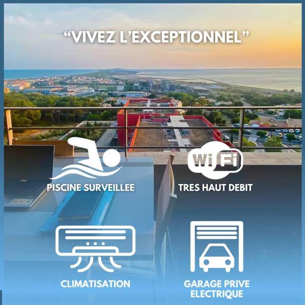 A la foto es mostra l'objecte #Sète T3 Vue mer & étang Piscine Balcon situat a la ciutat de Sète.