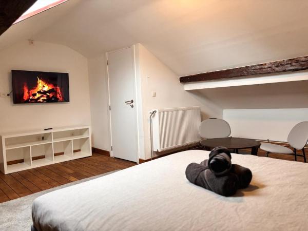 写真にはリエージュ市にあるChambre spacieuse privée avec salle de bain privéeが写っています。