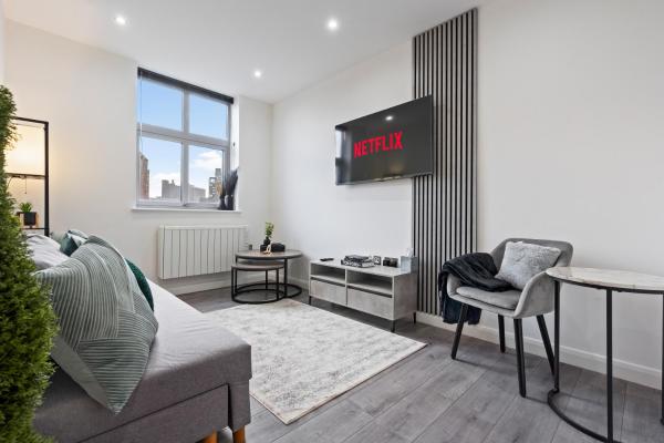 A la foto es mostra l'objecte Luxury Leicester City Centre Apartment situat a la ciutat de Leicester.
