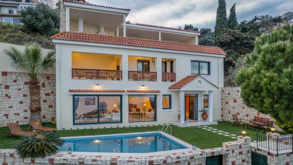 Na fotografii je vidět objekt Vista Mare Villa by Estia nacházející se ve městě Rodia.