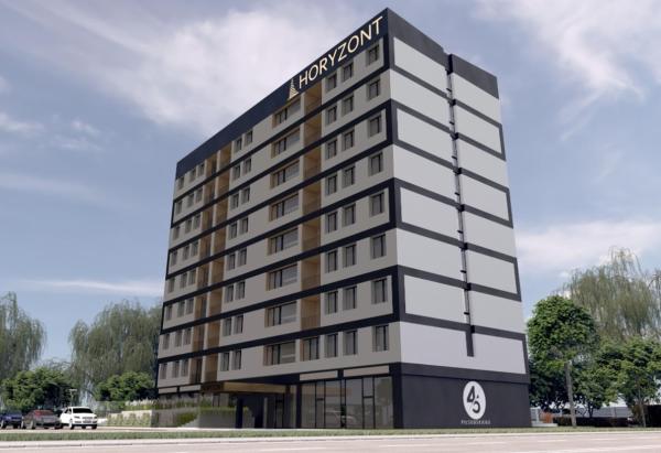Na zdjęciu widoczny jest obiekt Horyzont Apartments położony w mieście Czarkowice.