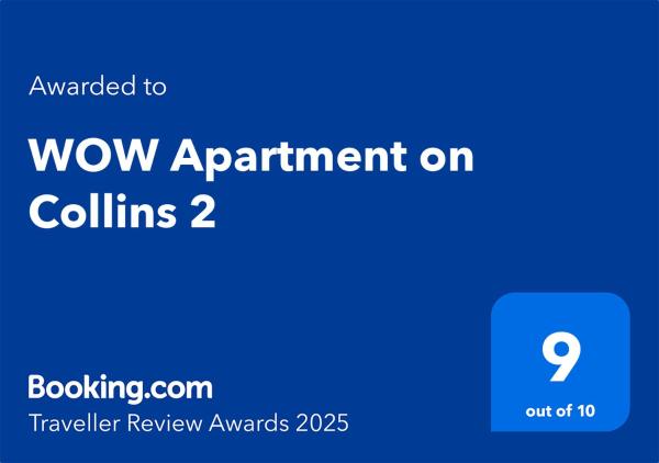 A la foto es mostra l'objecte WOW Apartment on Collins 2 situat a la ciutat de Melbourne.