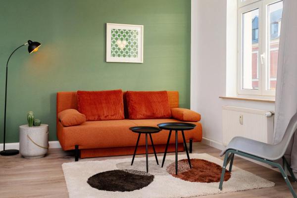 Na fotografii je vidět objekt Stylisches Design Apartment - Zentrum Chemnitz - mit Parking - 2 Schlafzimmer - Homeoffice - WLAN und TV - Waschmaschine - 500m zum HBF - Paare - Geschaeftsreisende - Messe - Workation nacházející se ve městě Chemnitz (Saská Kamenice).