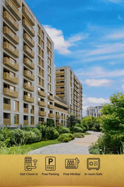 Na zdjęciu widoczny jest obiekt Mido Aviatie Park Apartments with Private Parking & Self Check-in położony w mieście Bukareszt.