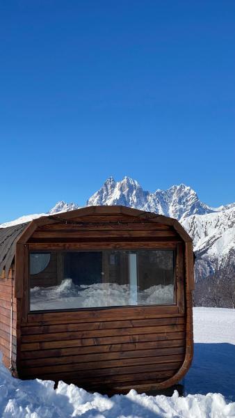 A la foto es mostra l'objecte SAUNA tetnuldi situat a la ciutat de Mestia.